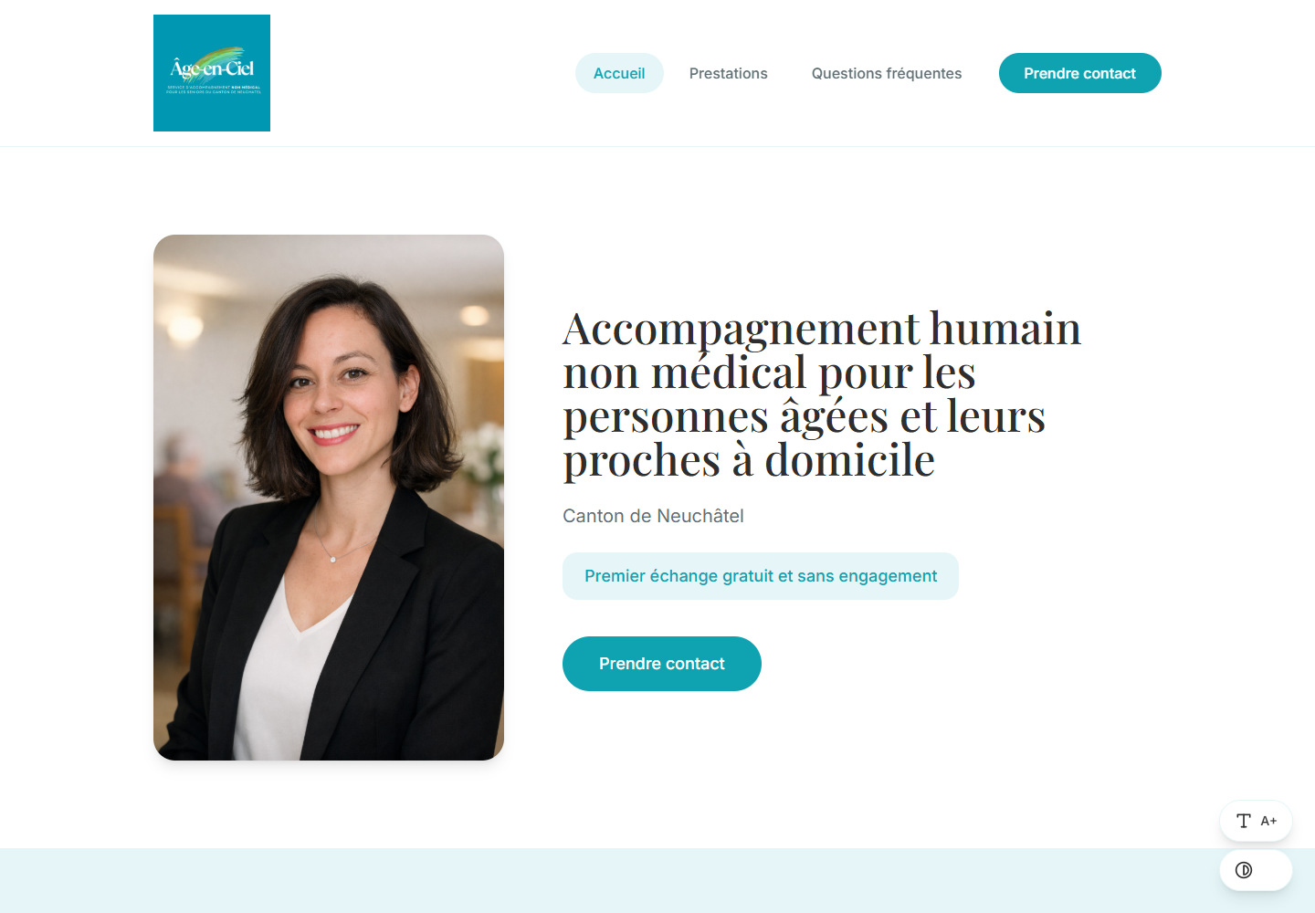 Capture du site réalisé pour Age en Ciel