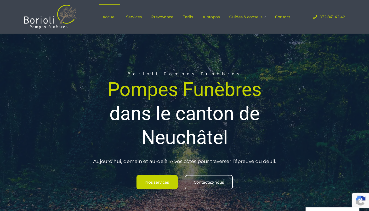 Aperçu du projet Borioli Pompes Funèbres