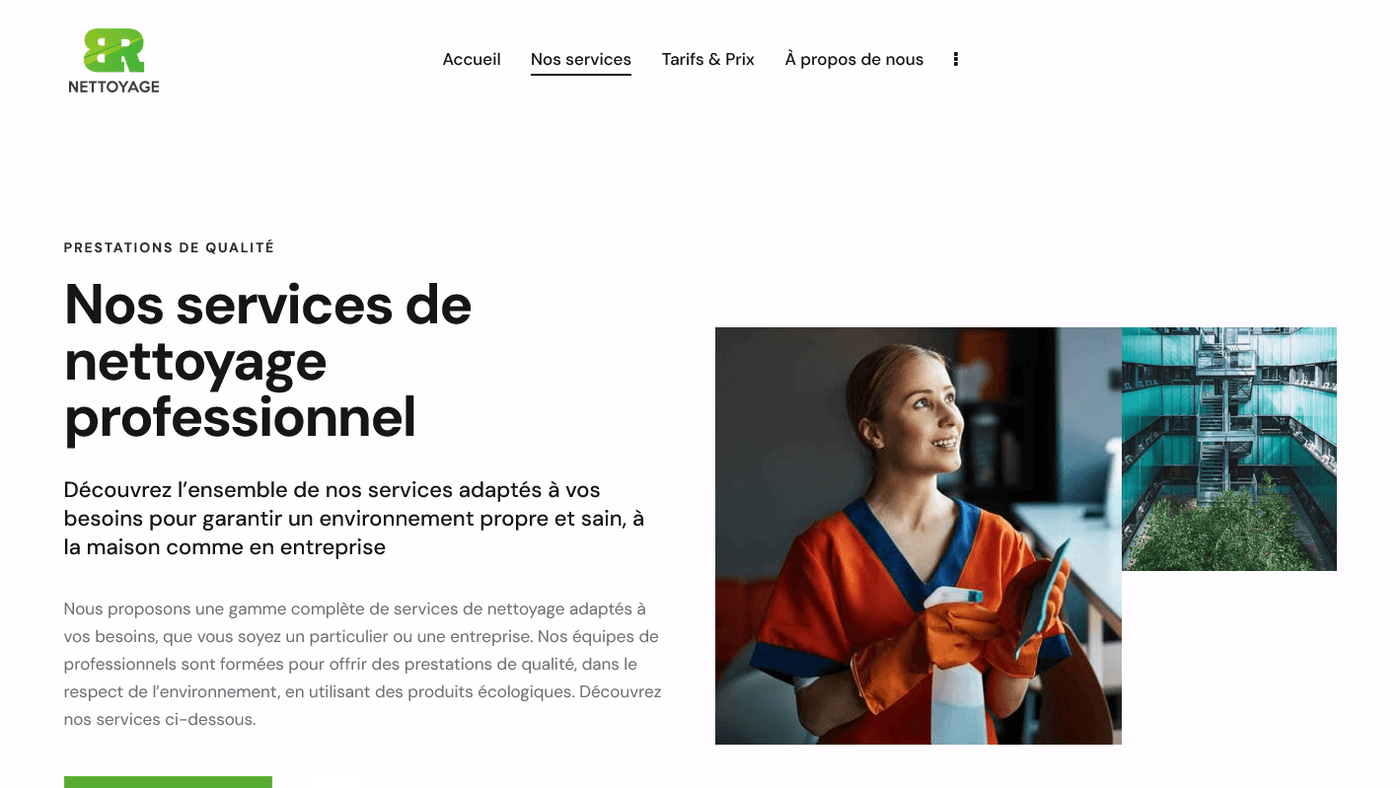 Aperçu du projet BR Nettoyage