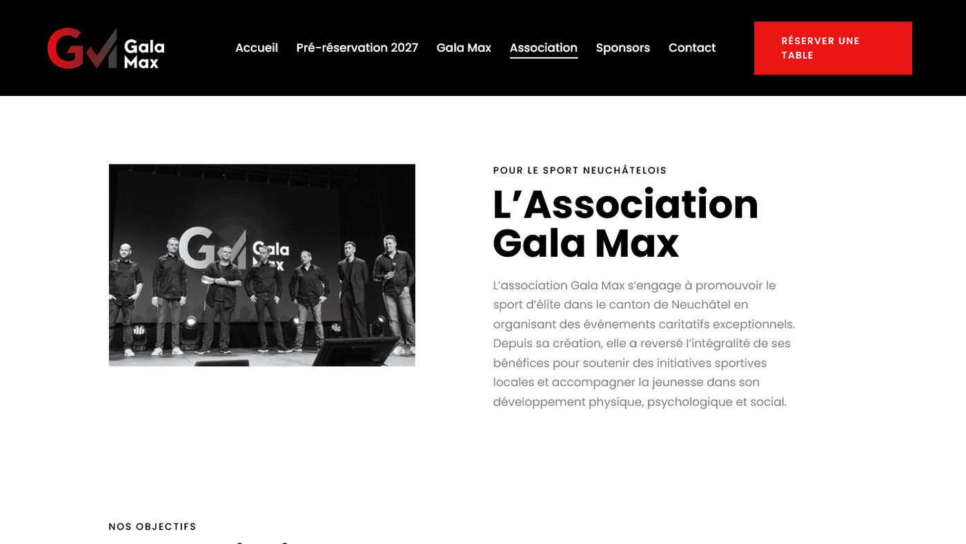 Aperçu du projet Association Le Gala Max
