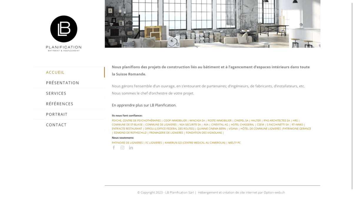 Création du site Internet de LB Planification