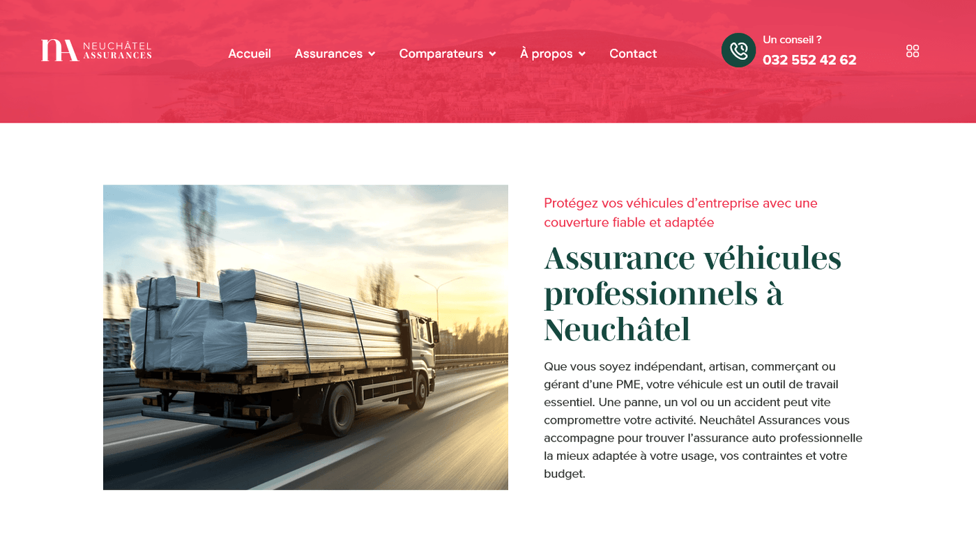 Aperçu du projet Neuchâtel Assurances