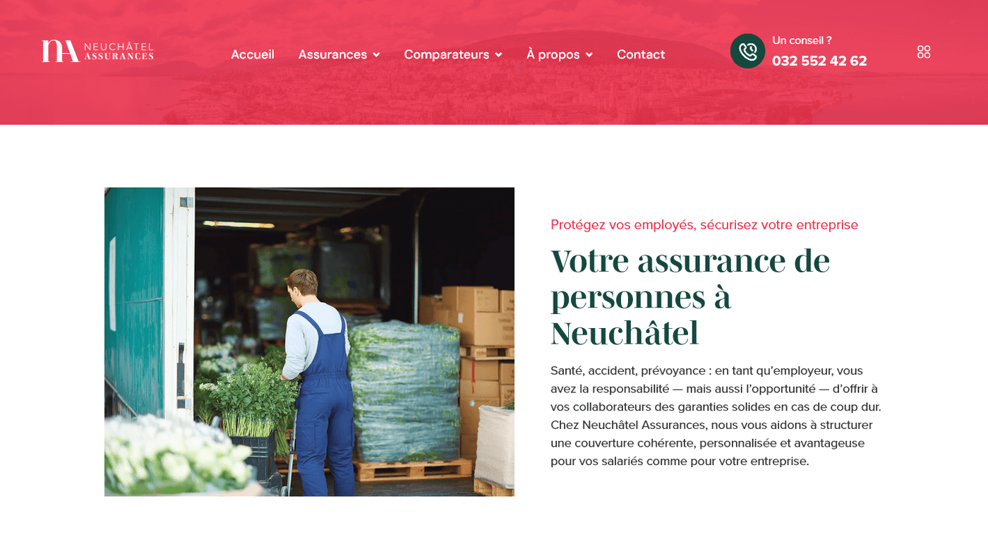 Aperçu du projet Neuchâtel Assurances
