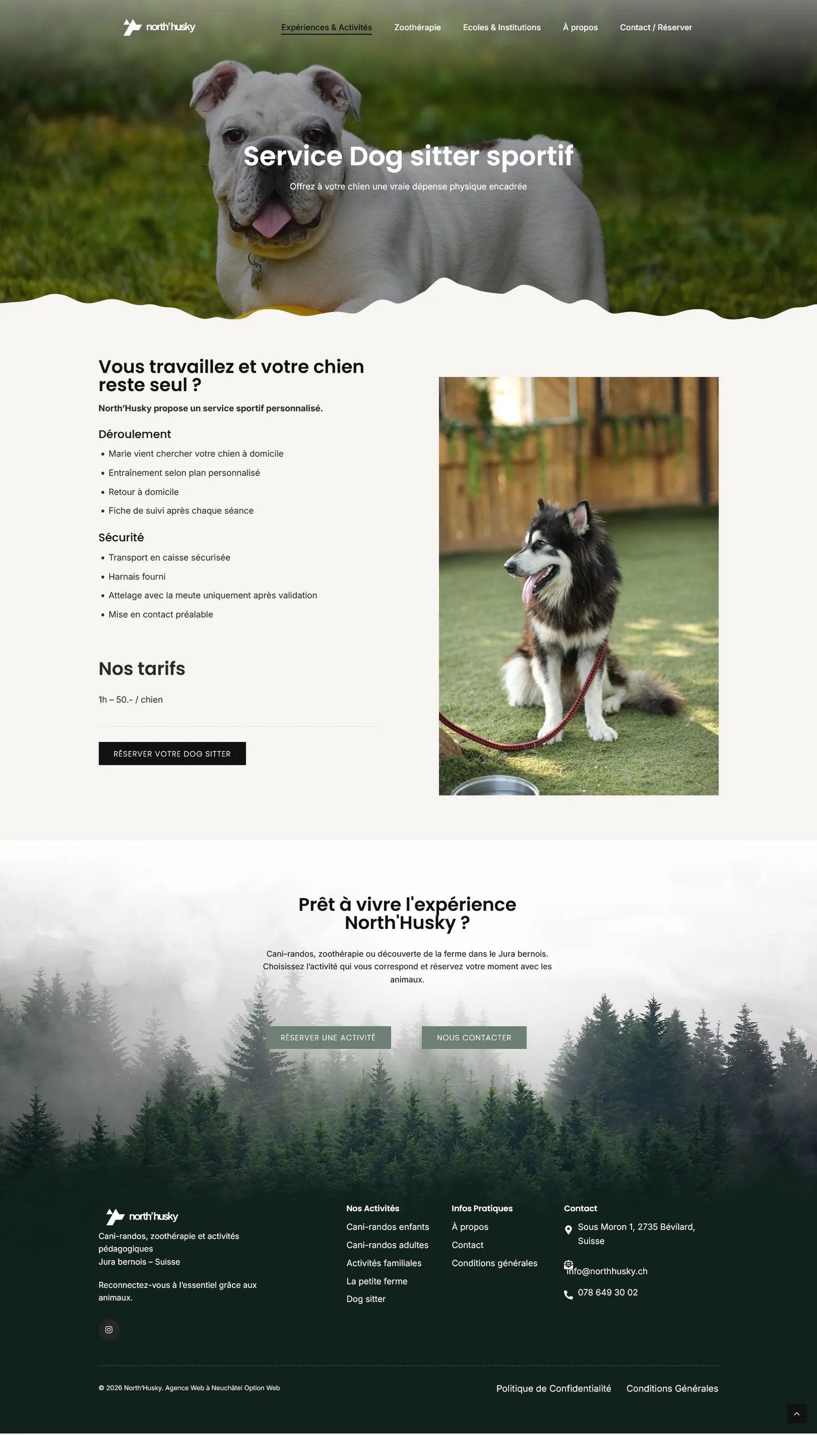 Présentation du service de dog-sitting sportif de North’Husky.